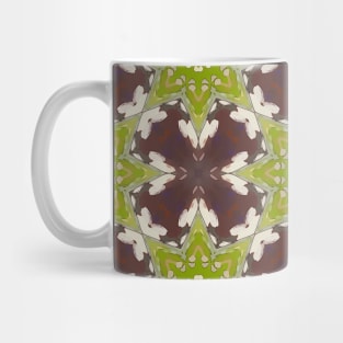 Pea Green and Brown Pattern - WelshDesignsTP003 Mug